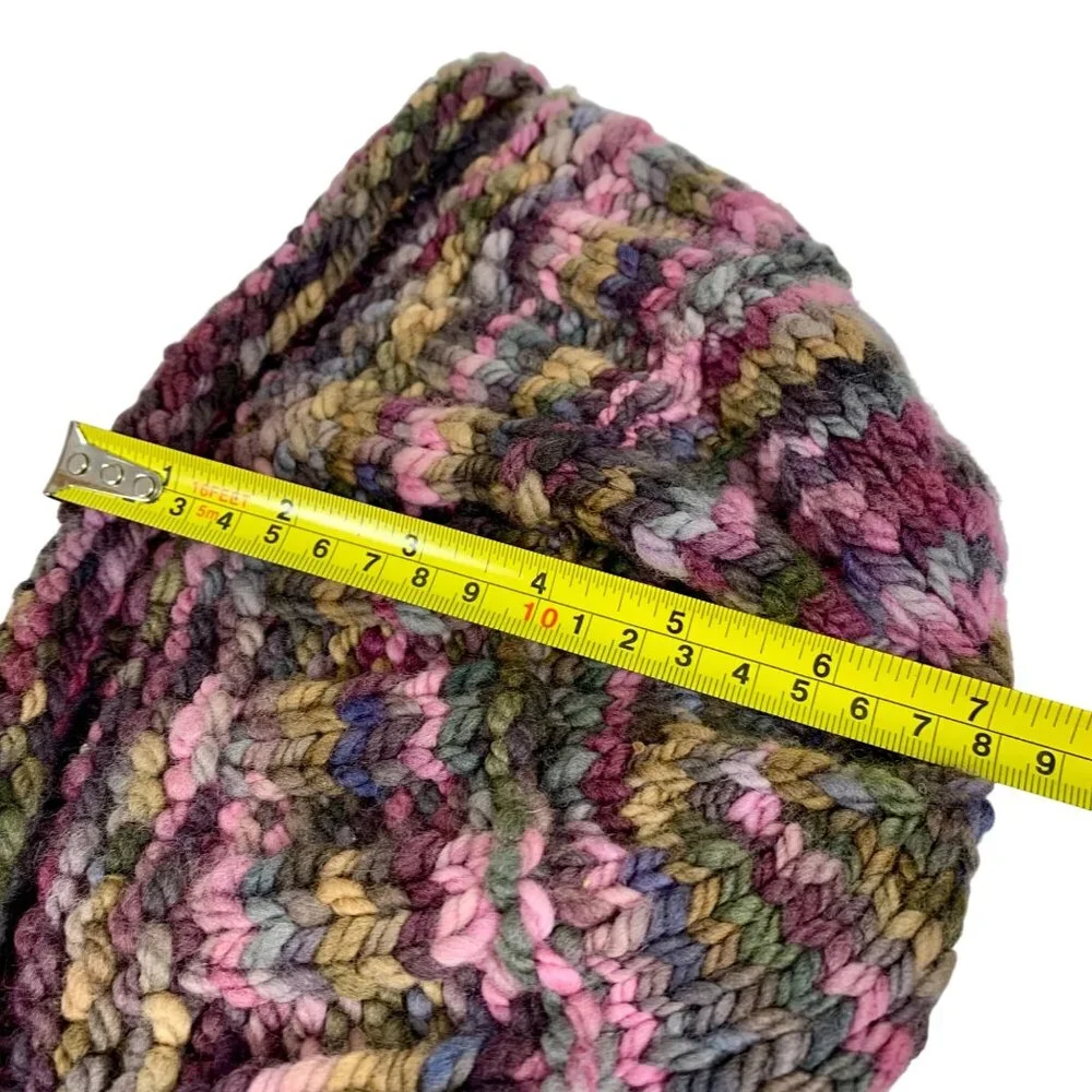 Handmade Knitted Crochet Multicolor Wool Blend Granny Beanie Hat For Adults